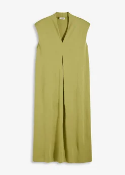Vestido de punto de piqué de viscosa con hombreras Mujer Vestidos