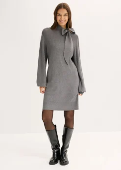 Best Vestido de punto de suave mezcla de viscosa con lazo Mujer Vestidos|Ropa De Punto