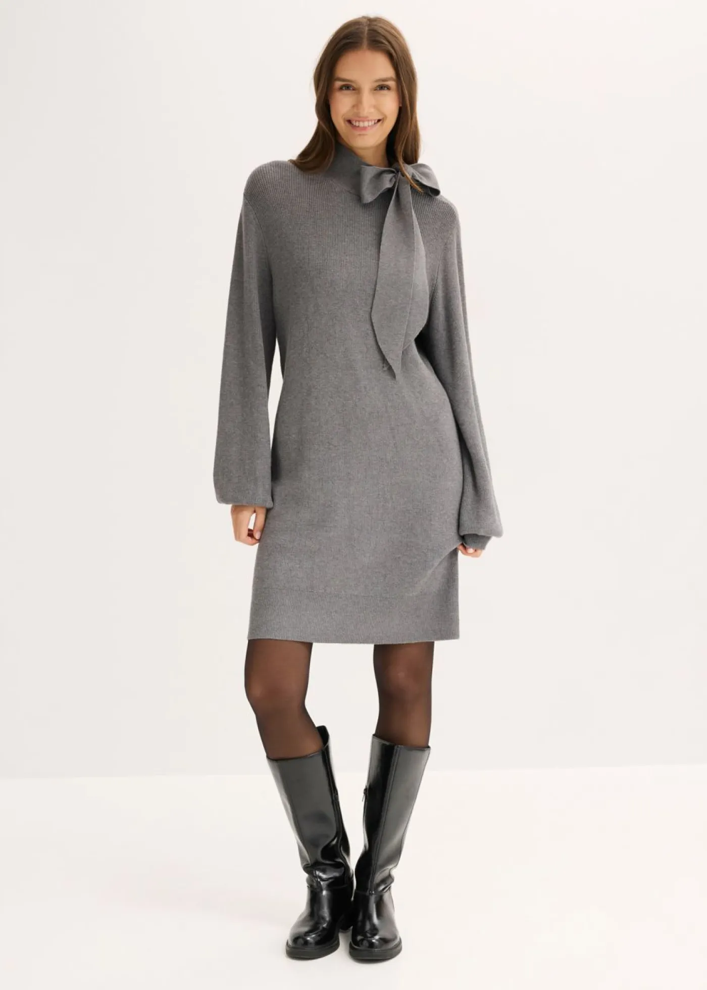 Best Vestido de punto de suave mezcla de viscosa con lazo Mujer Vestidos|Ropa De Punto