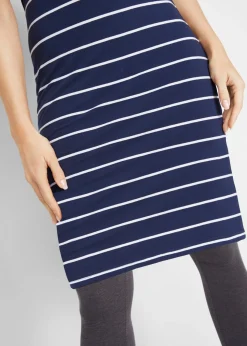 New Vestido de punto elástico de manga corta Mujer Básicos|Vestidos