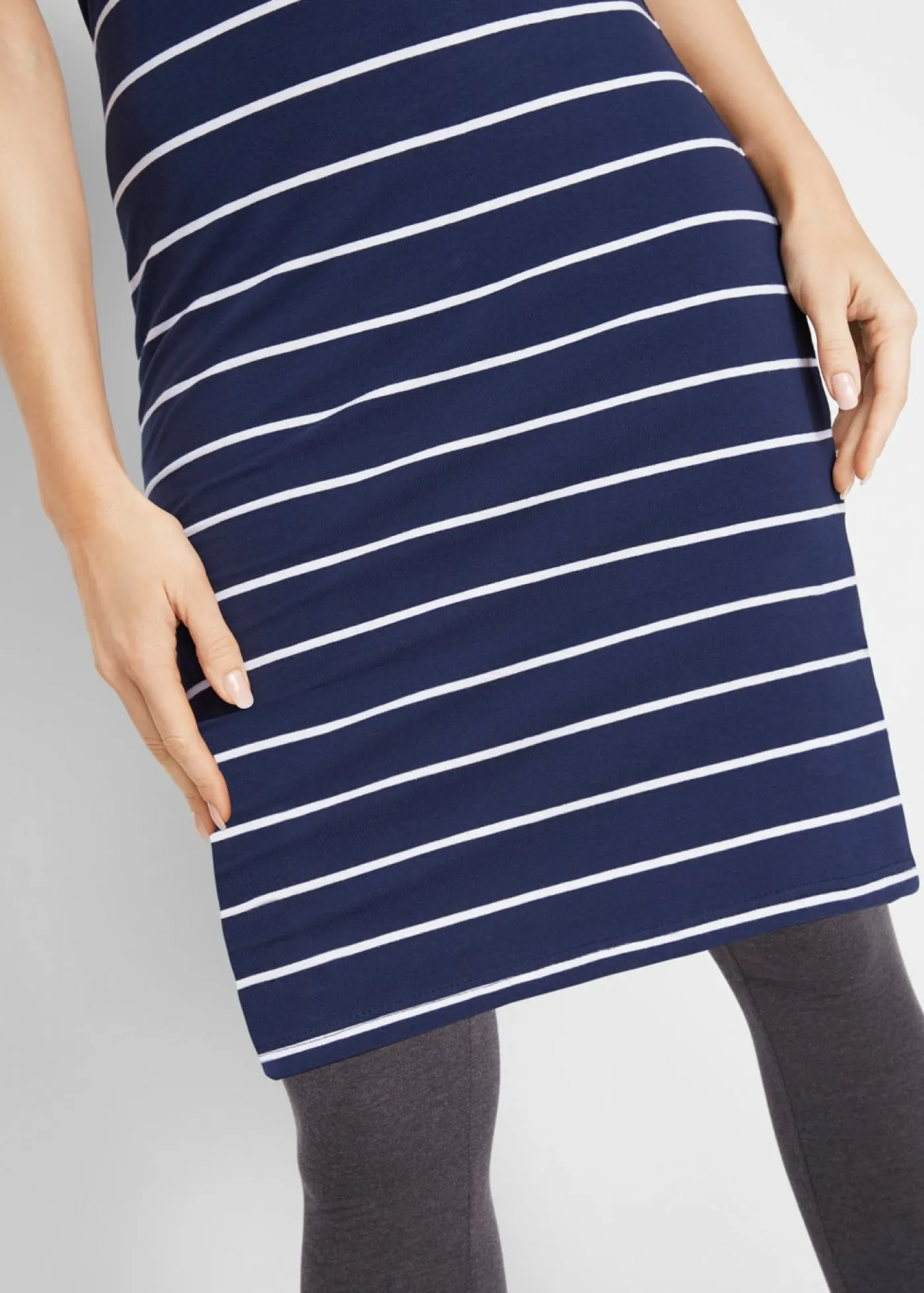New Vestido de punto elástico de manga corta Mujer Básicos|Vestidos