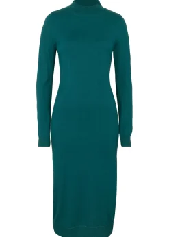 Discount Vestido de punto fino con cuello alto Mujer Básicos|Vestidos