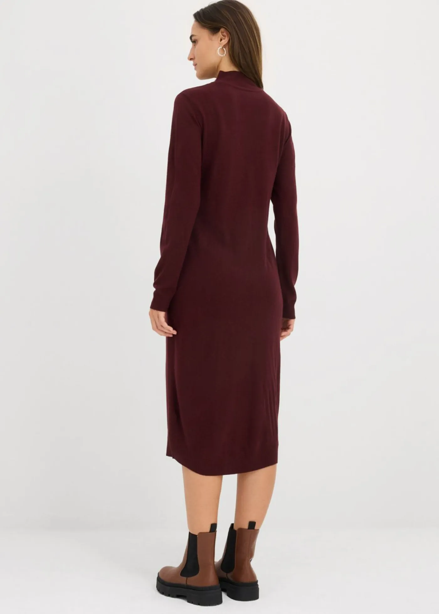 Discount Vestido de punto fino con cuello alto Mujer Básicos|Vestidos
