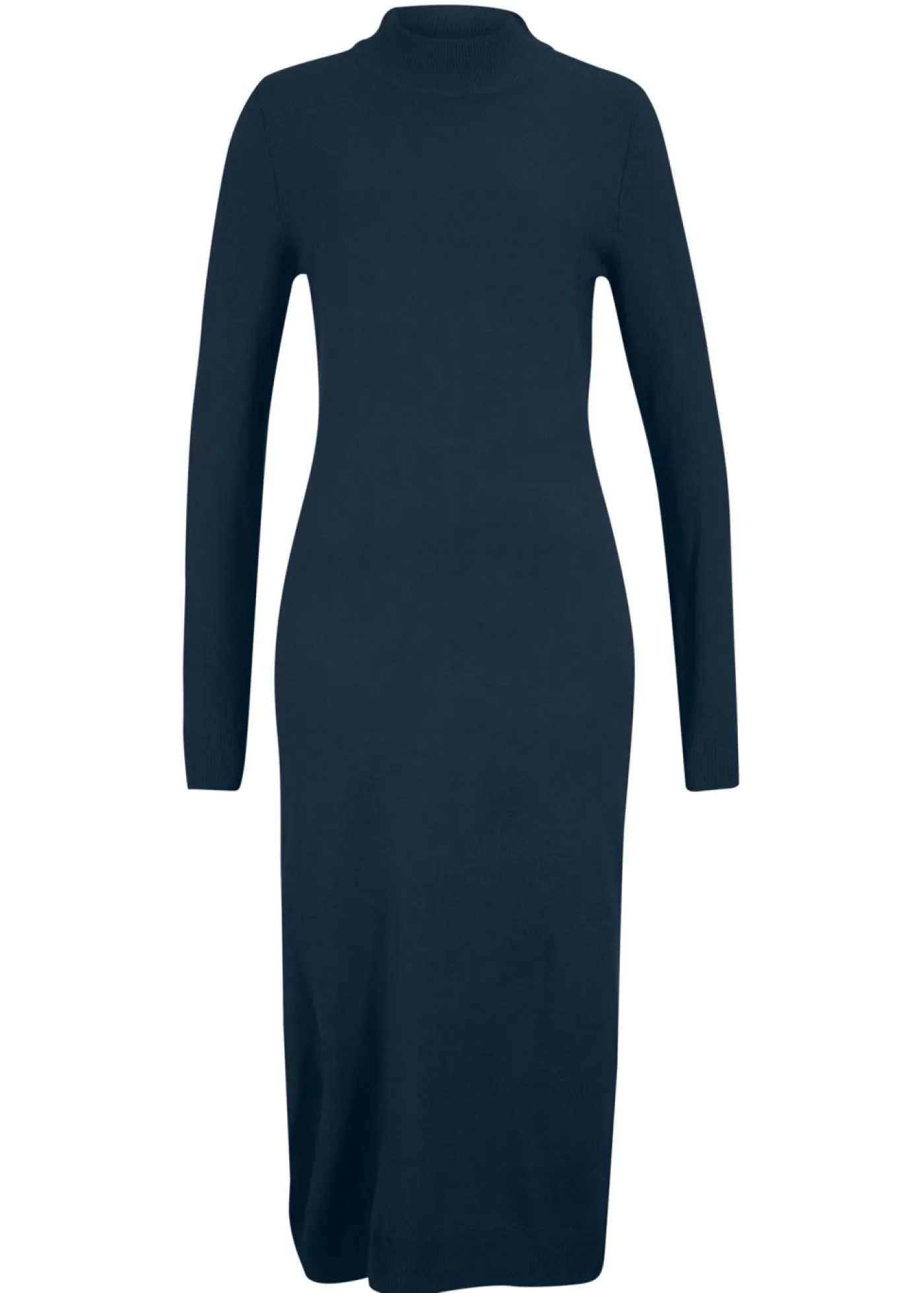 Hot Vestido de punto fino con cuello alto Mujer Básicos|Vestidos