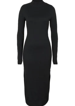 Hot Vestido de punto fino con cuello alto Mujer Básicos|Vestidos