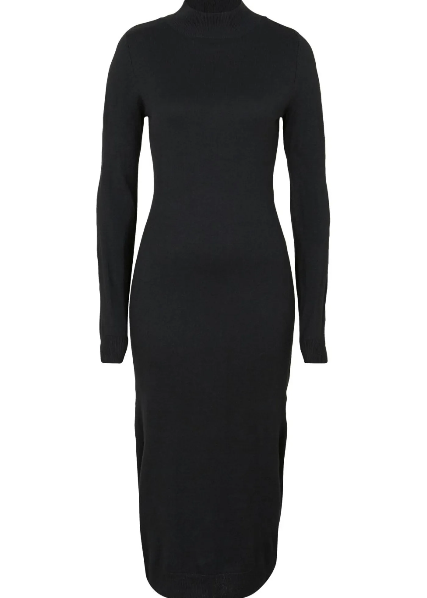 Hot Vestido de punto fino con cuello alto Mujer Básicos|Vestidos