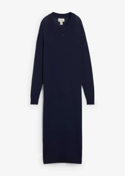 Vestido de punto fino de mezcla de viscosa Mujer Esenciales|Vestidos