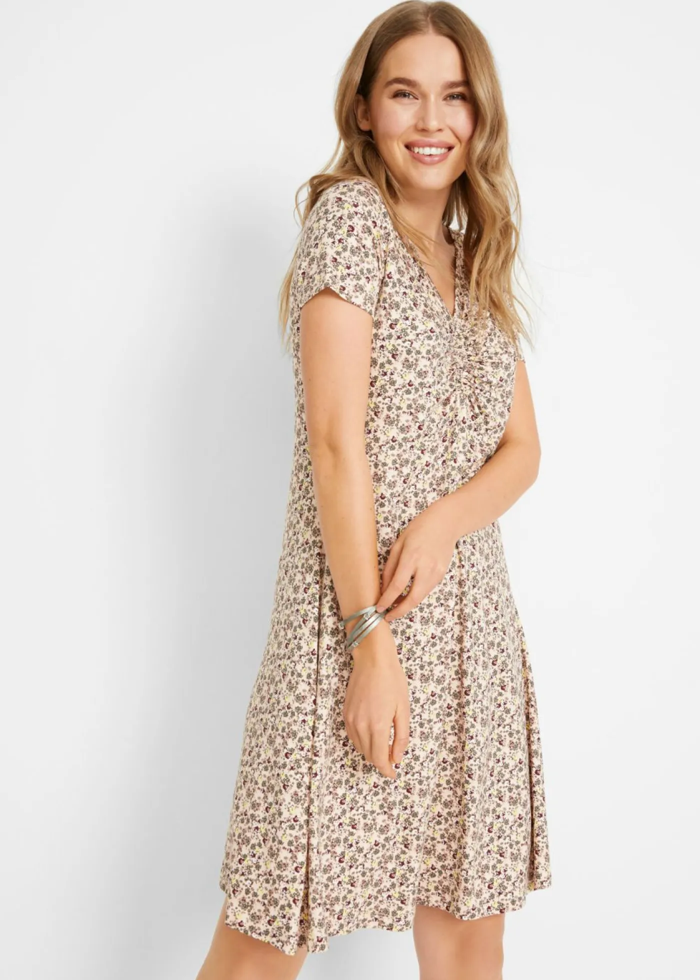 Vestido de punto hasta la rodilla de mezcla de viscosa Mujer Vestidos
