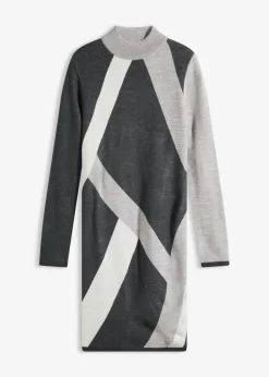 Discount Vestido de punto jacquard con rayas modernas Mujer Vestidos|Ropa De Punto