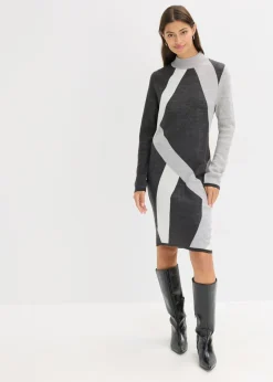 Discount Vestido de punto jacquard con rayas modernas Mujer Vestidos|Ropa De Punto