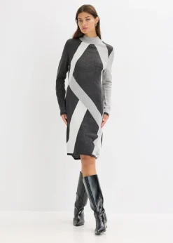 Discount Vestido de punto jacquard con rayas modernas Mujer Vestidos|Ropa De Punto