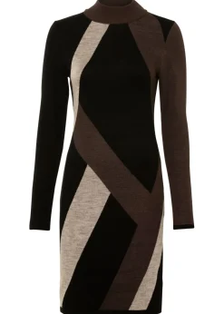 Vestido de punto jacquard con rayas modernas Mujer Vestidos|Ropa De Punto