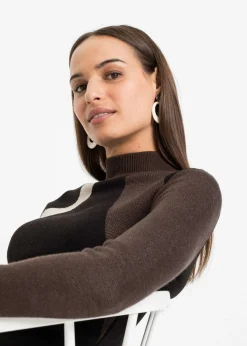 Vestido de punto jacquard con rayas modernas Mujer Vestidos|Ropa De Punto