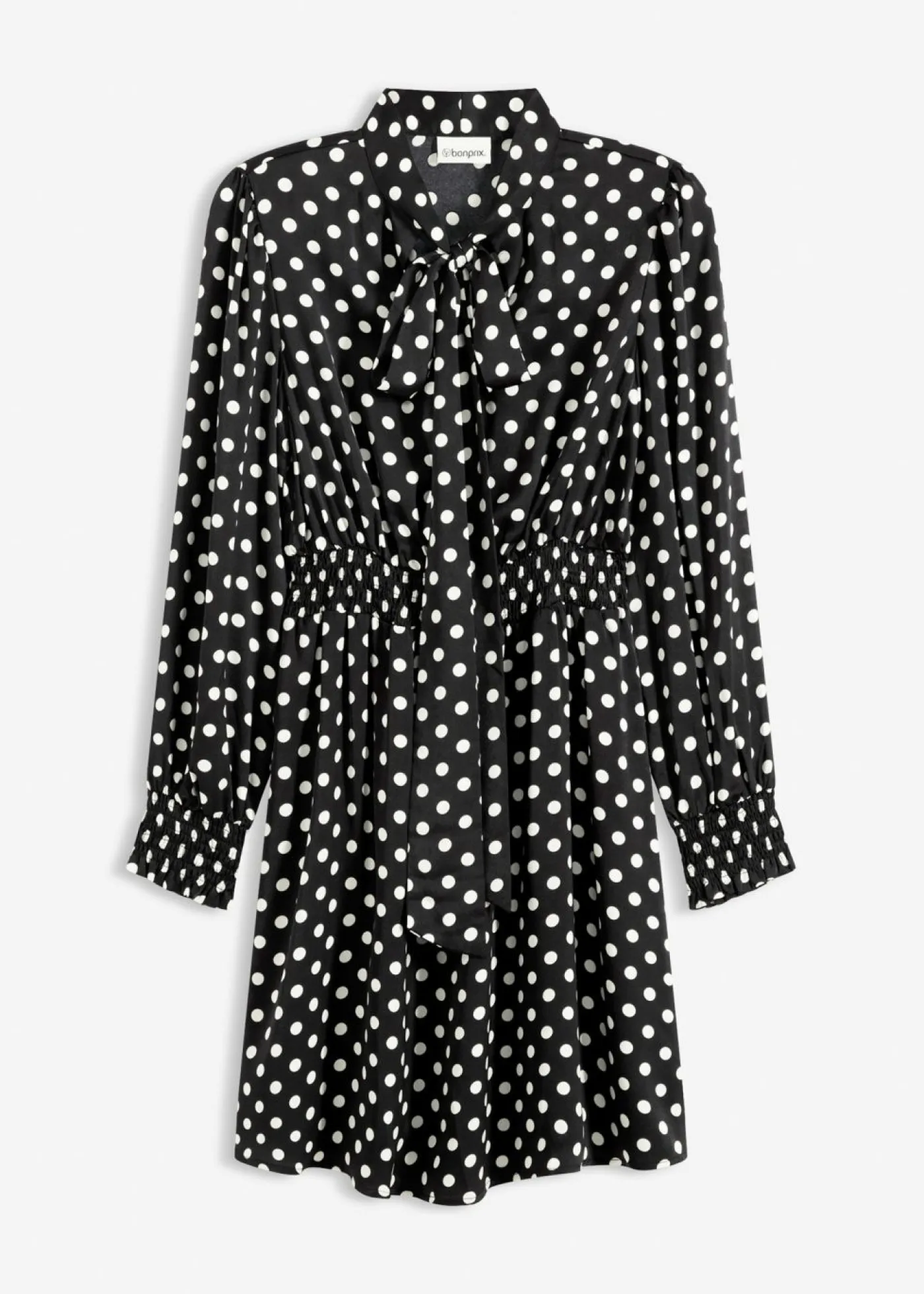 Outlet Vestido de satén fluido con lazo en el cuello Mujer Vestidos
