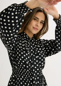Outlet Vestido de satén fluido con lazo en el cuello Mujer Vestidos