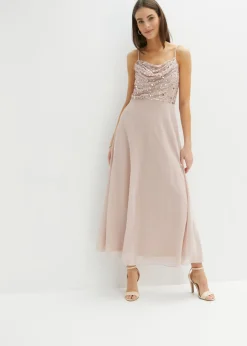 Discount Vestido de tirantes con lentejuelas bordadas Mujer Tallas Pequeñas|Novedades
