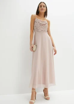 Discount Vestido de tirantes con lentejuelas bordadas Mujer Tallas Pequeñas|Novedades