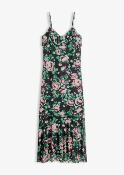 New Vestido de tirantes de malla suave Mujer Vestidos|Tallas Pequeñas