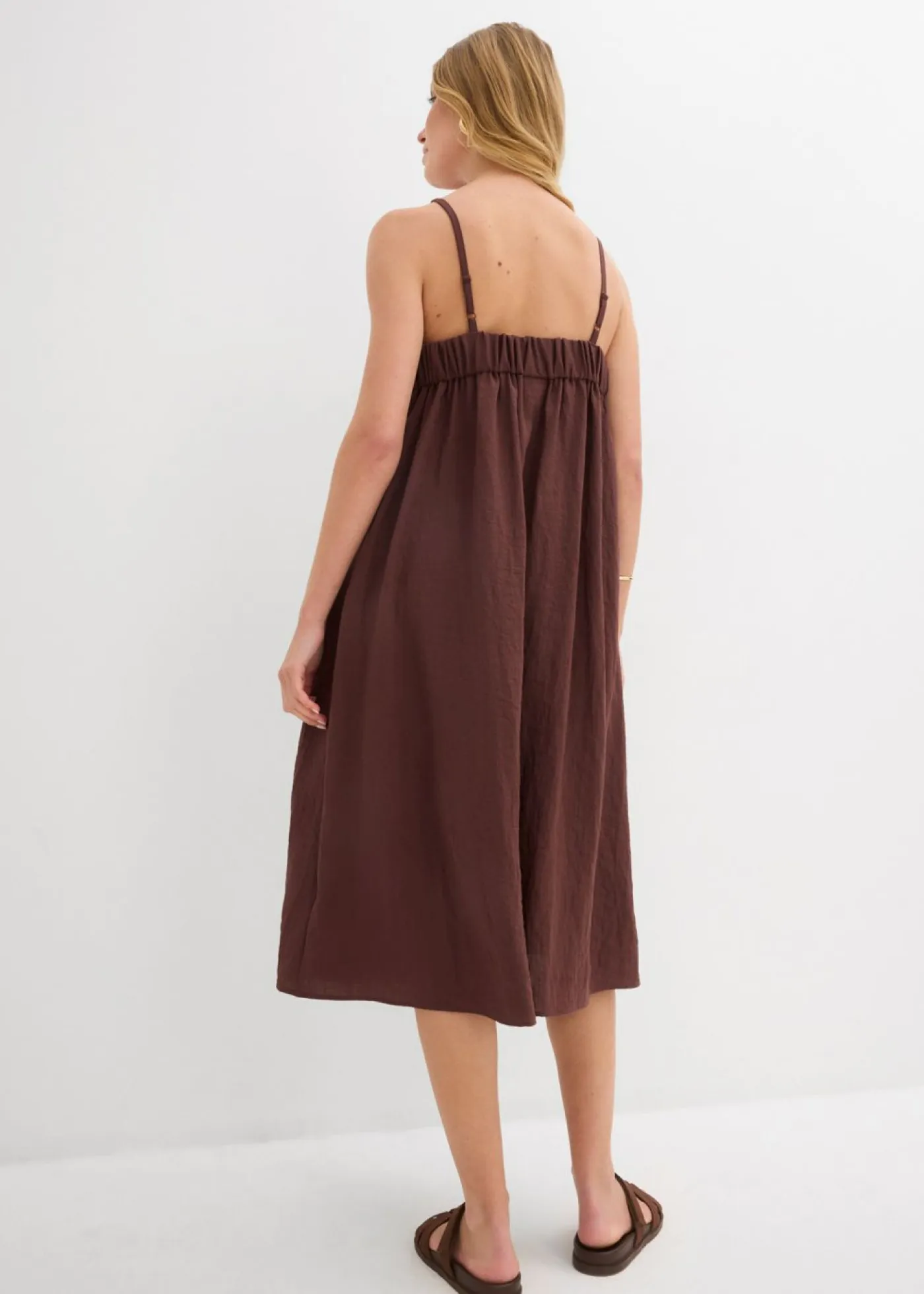 Outlet Vestido de tirantes de mezcla suave de viscosa Mujer Vestidos