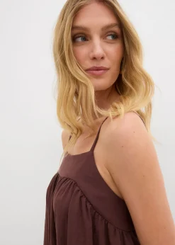 Outlet Vestido de tirantes de mezcla suave de viscosa Mujer Vestidos
