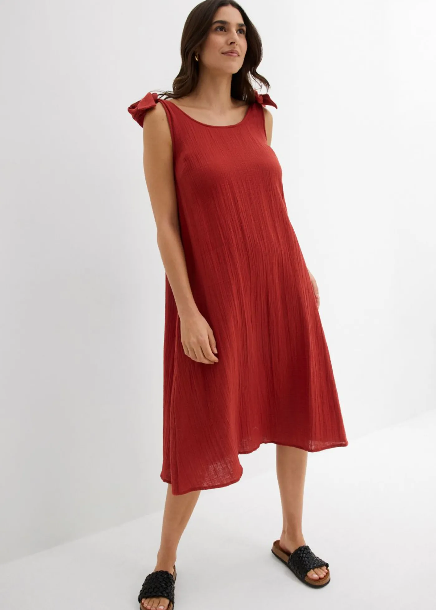 Hot Vestido de tirantes de muselina suave Mujer Vestidos