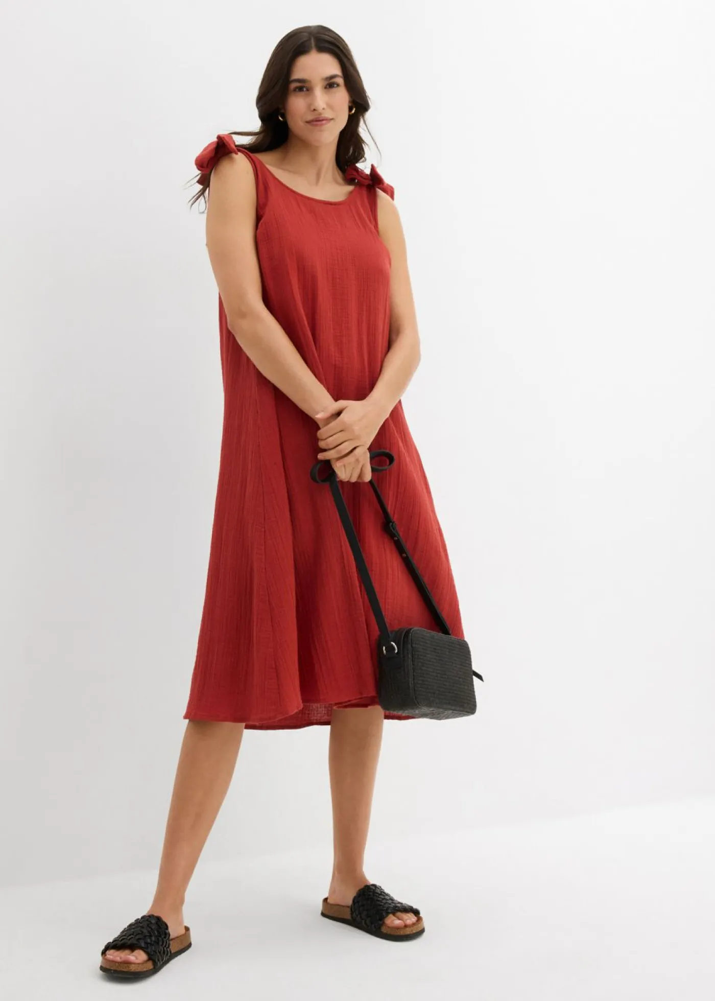 Hot Vestido de tirantes de muselina suave Mujer Vestidos