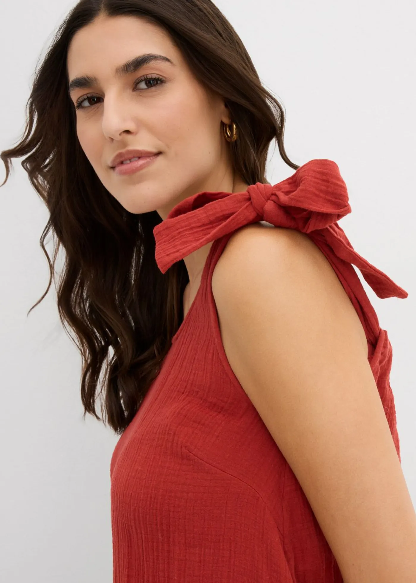 Hot Vestido de tirantes de muselina suave Mujer Vestidos