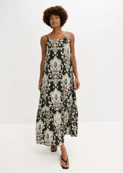 Sale Vestido de tirantes de viscosa estructurada Mujer Vestidos