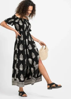 Sale Vestido de viscosa fluida con escote bañera Mujer Vestidos