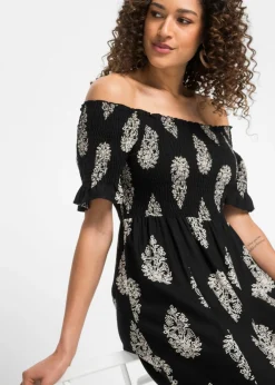 Sale Vestido de viscosa fluida con escote bañera Mujer Vestidos