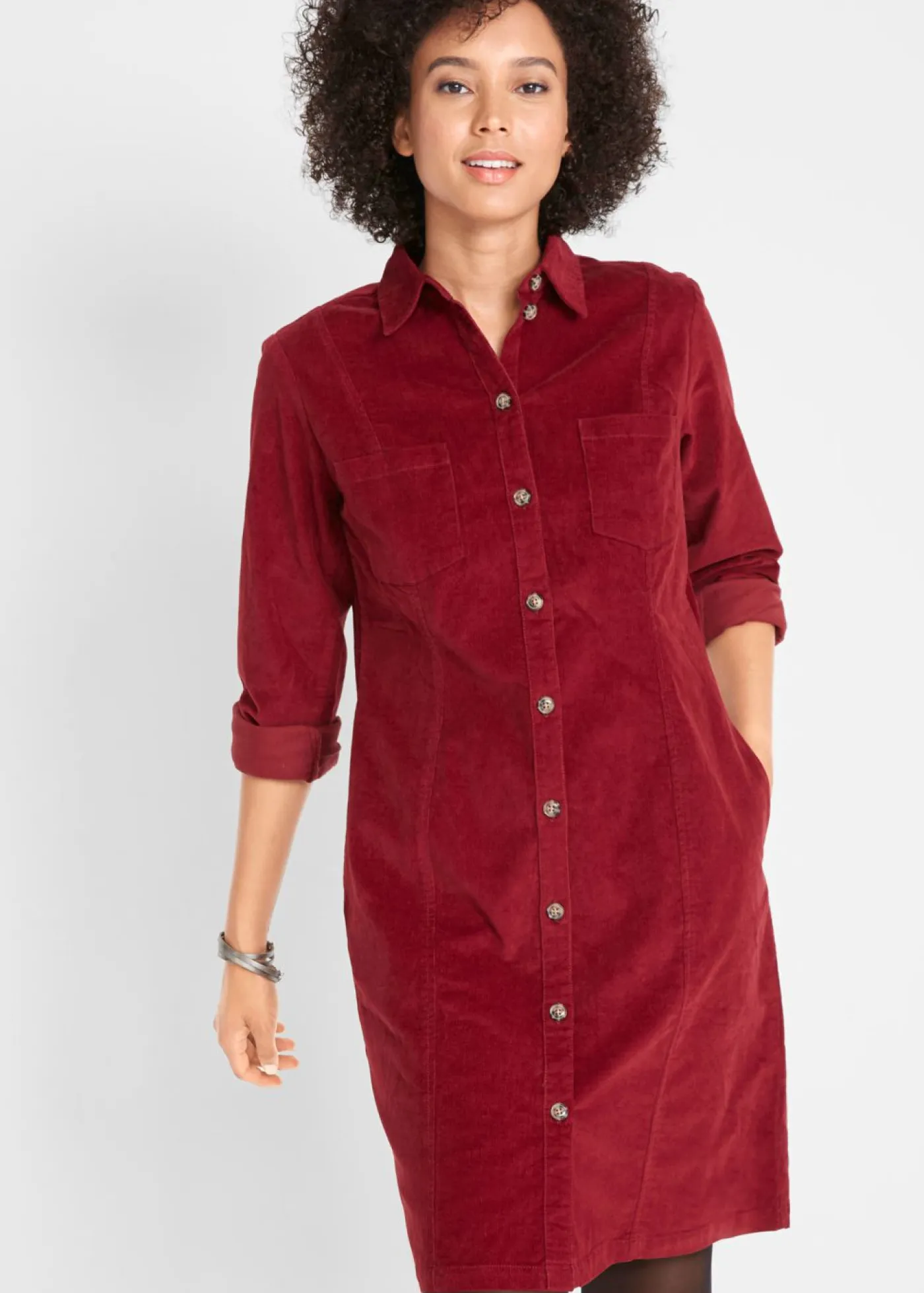 Discount Vestido elástico de pana Mujer Vestidos