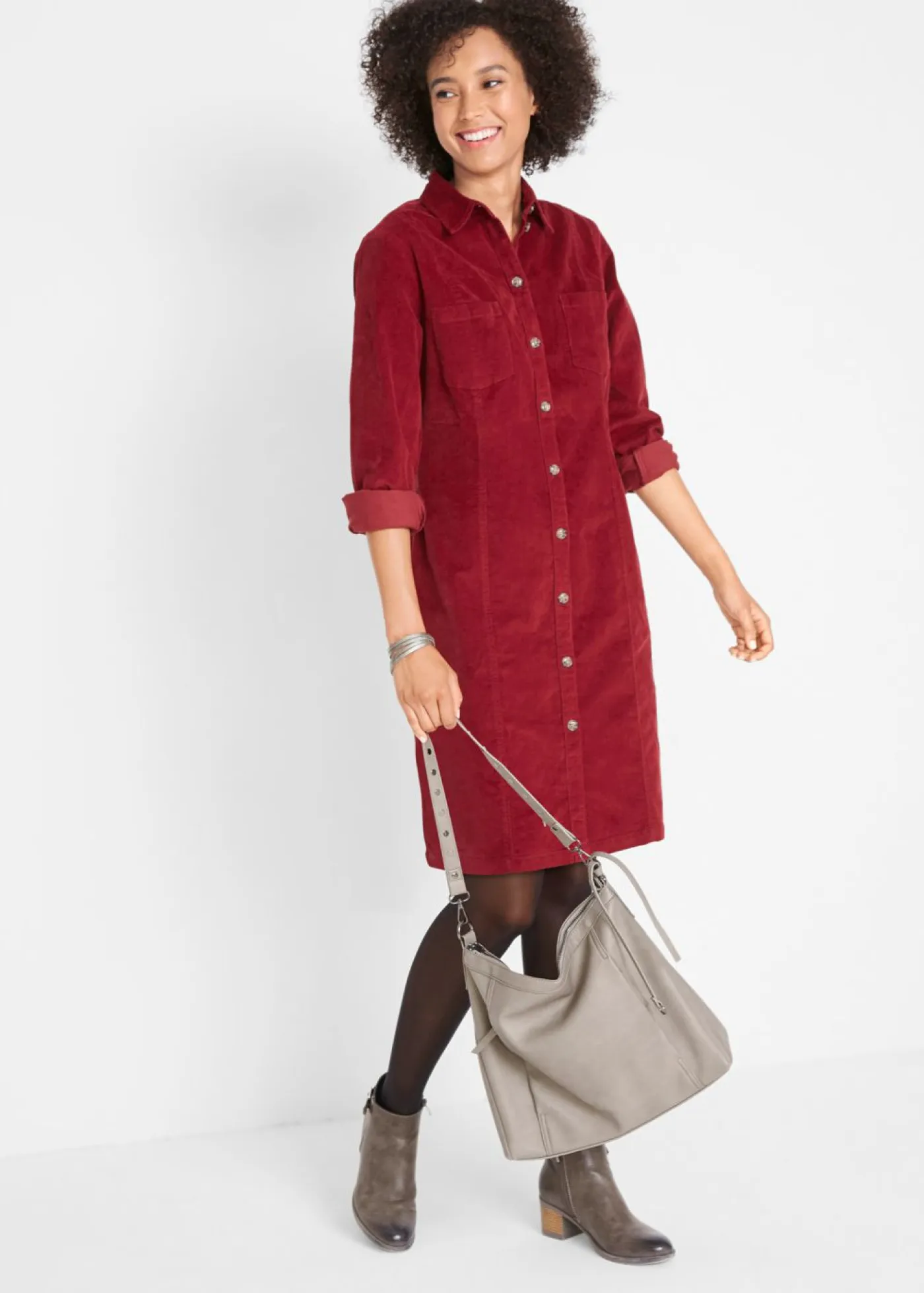 Discount Vestido elástico de pana Mujer Vestidos