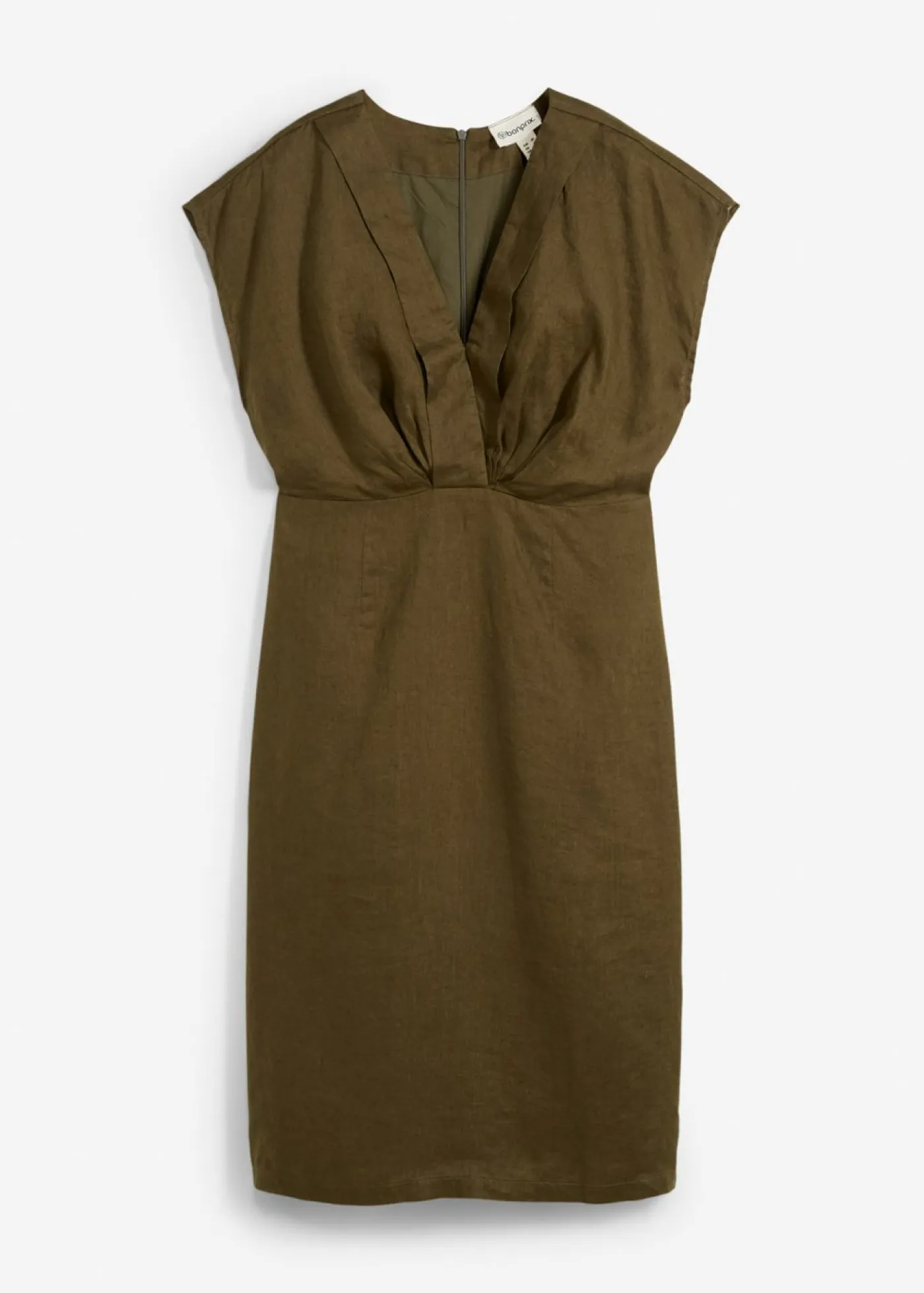 New Vestido entallado de lino puro Mujer Premium|Vestidos