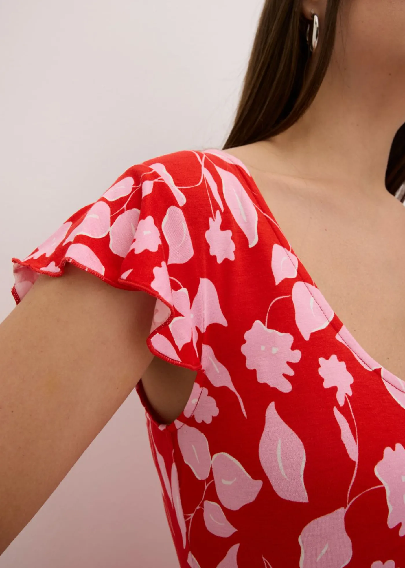 Outlet Vestido estampado de punto de mezcla de viscosa suave Mujer Vestidos|Novedades