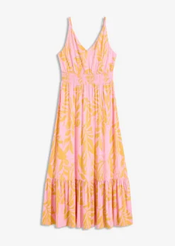 Vestido estampado de tirantes de mezcla de viscosa suave Mujer Vestidos