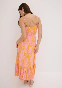 Vestido estampado de tirantes de mezcla de viscosa suave Mujer Vestidos