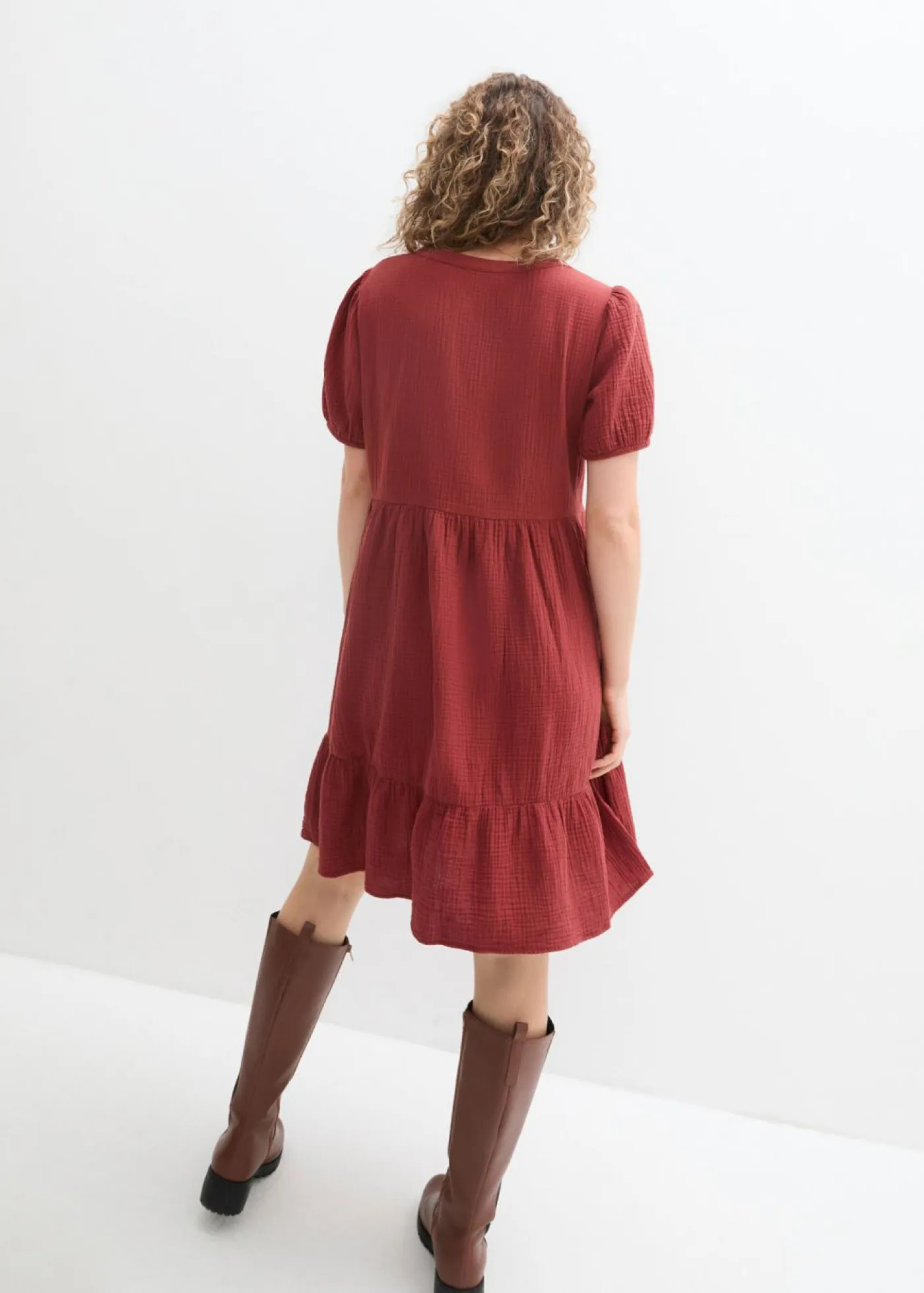 Best Vestido holgado de muselina de algodón Mujer Vestidos|Novedades