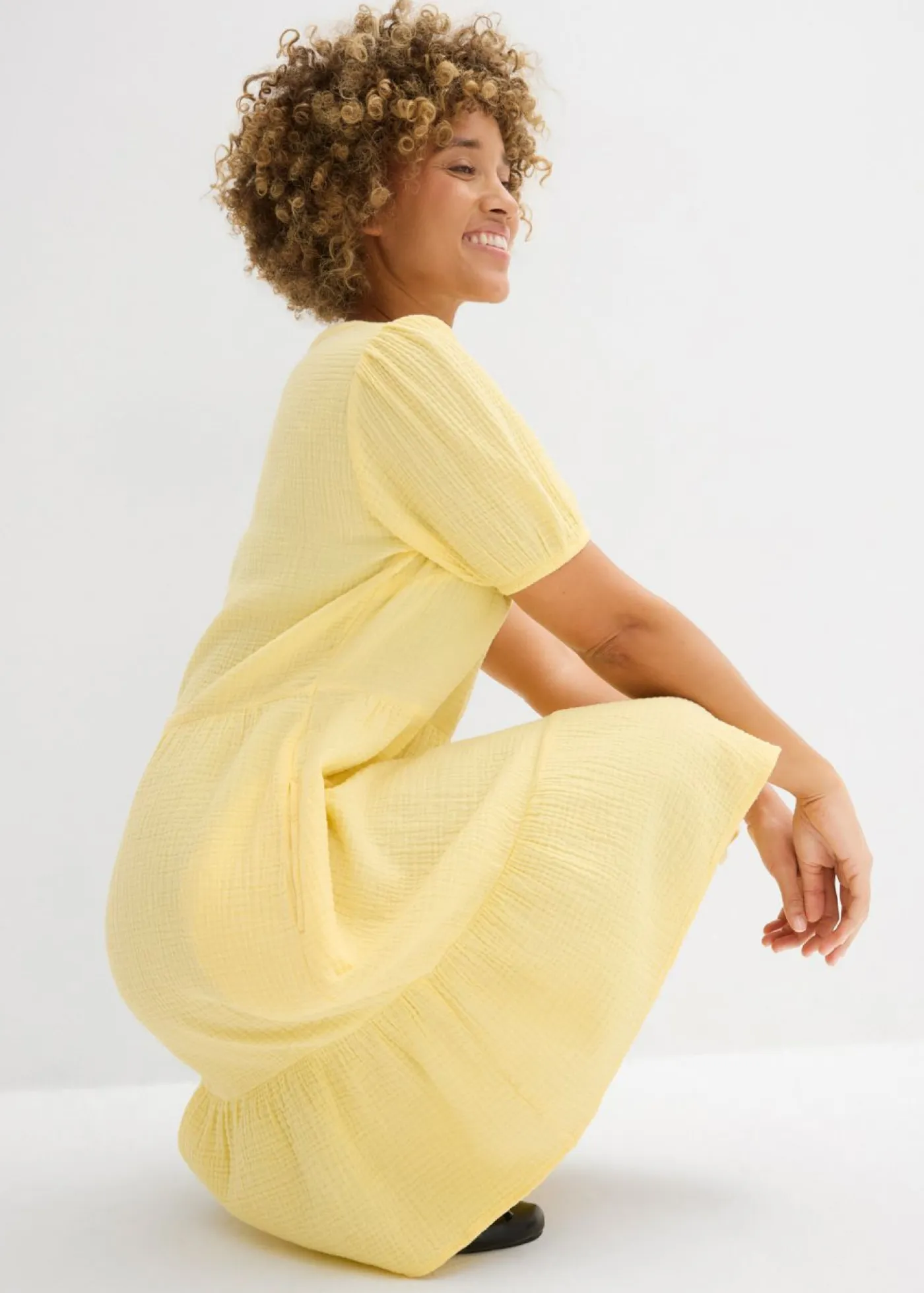 Sale Vestido holgado de muselina de algodón Mujer Vestidos|Novedades