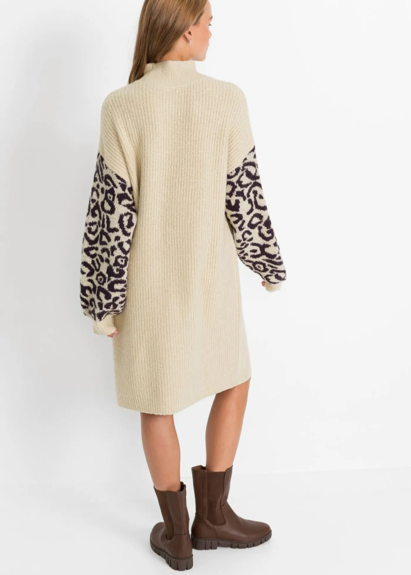 Discount Vestido holgado de punto con estampado de leopardo Mujer Vestidos|Ropa De Punto