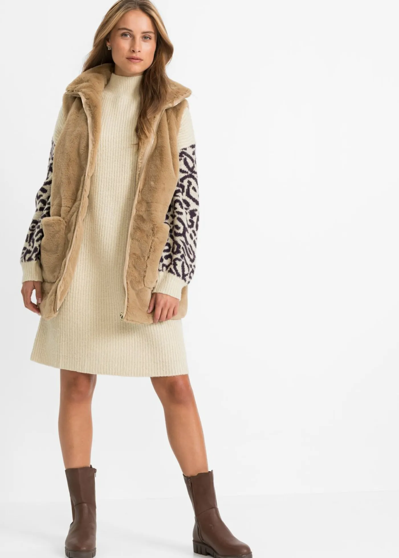 Discount Vestido holgado de punto con estampado de leopardo Mujer Vestidos|Ropa De Punto