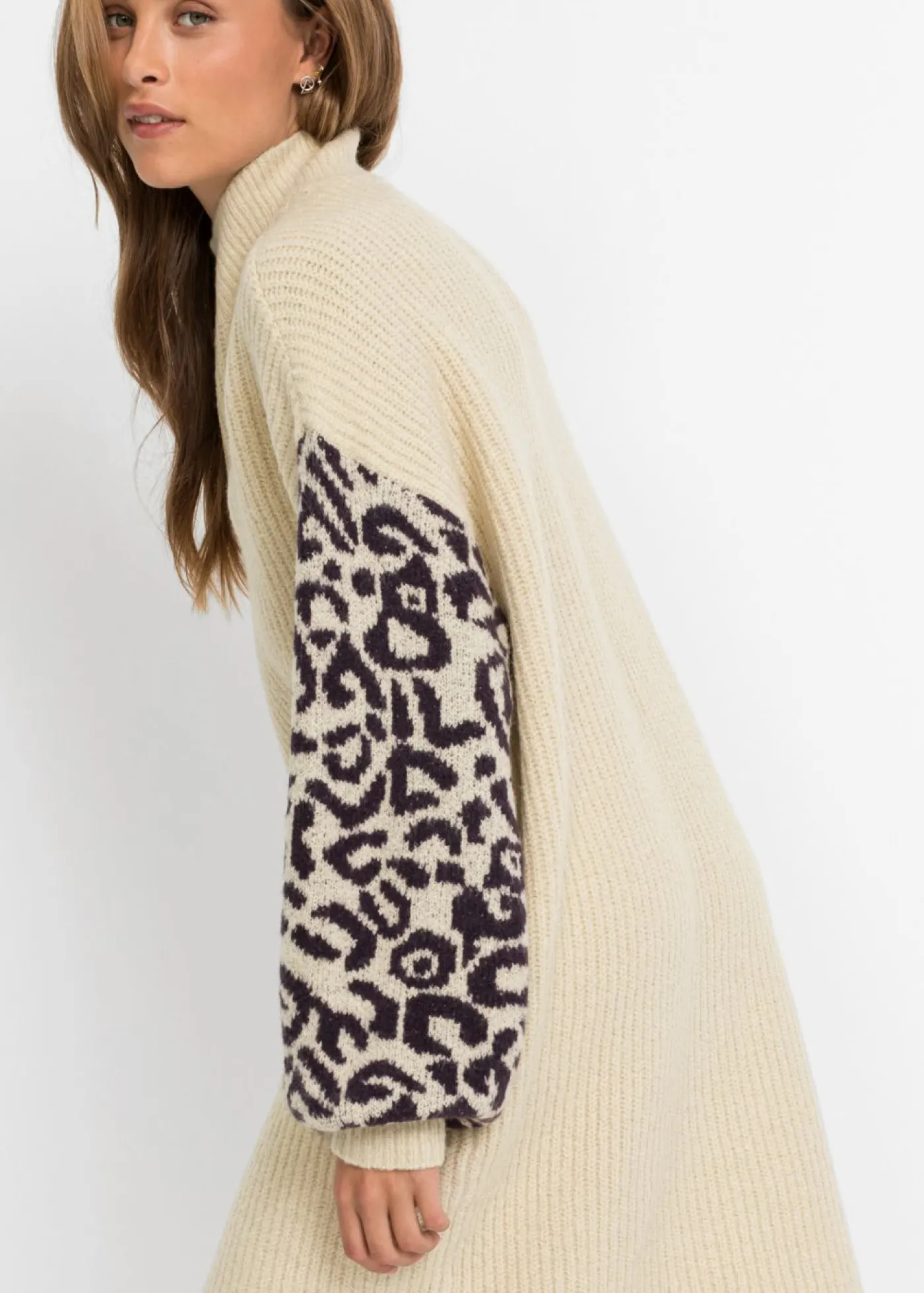 Discount Vestido holgado de punto con estampado de leopardo Mujer Vestidos|Ropa De Punto