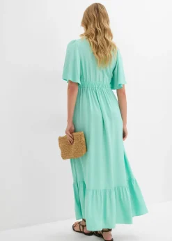 Hot Vestido largo a capas de viscosa fluida Mujer Vestidos