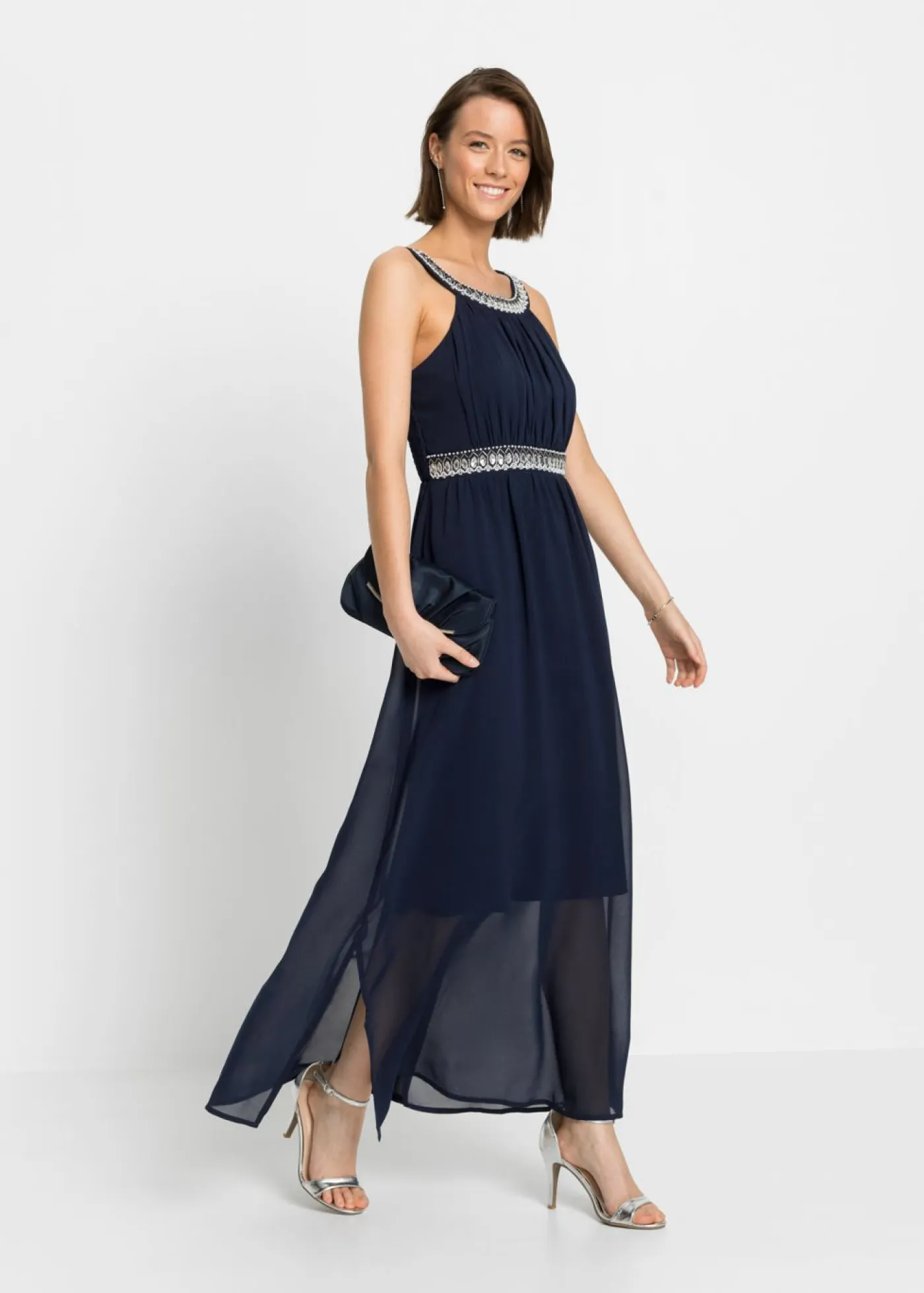 Best Vestido largo con aplicación de piedras brillantes Mujer Vestidos|Ropa Elegante