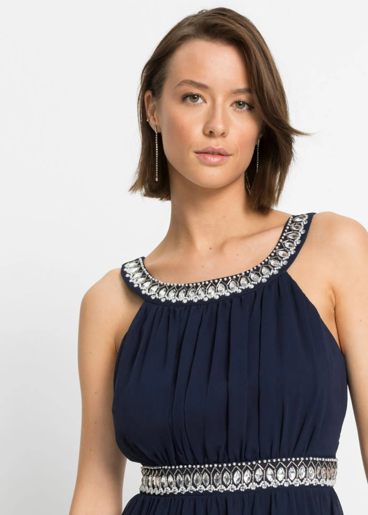 Best Vestido largo con aplicación de piedras brillantes Mujer Vestidos|Ropa Elegante