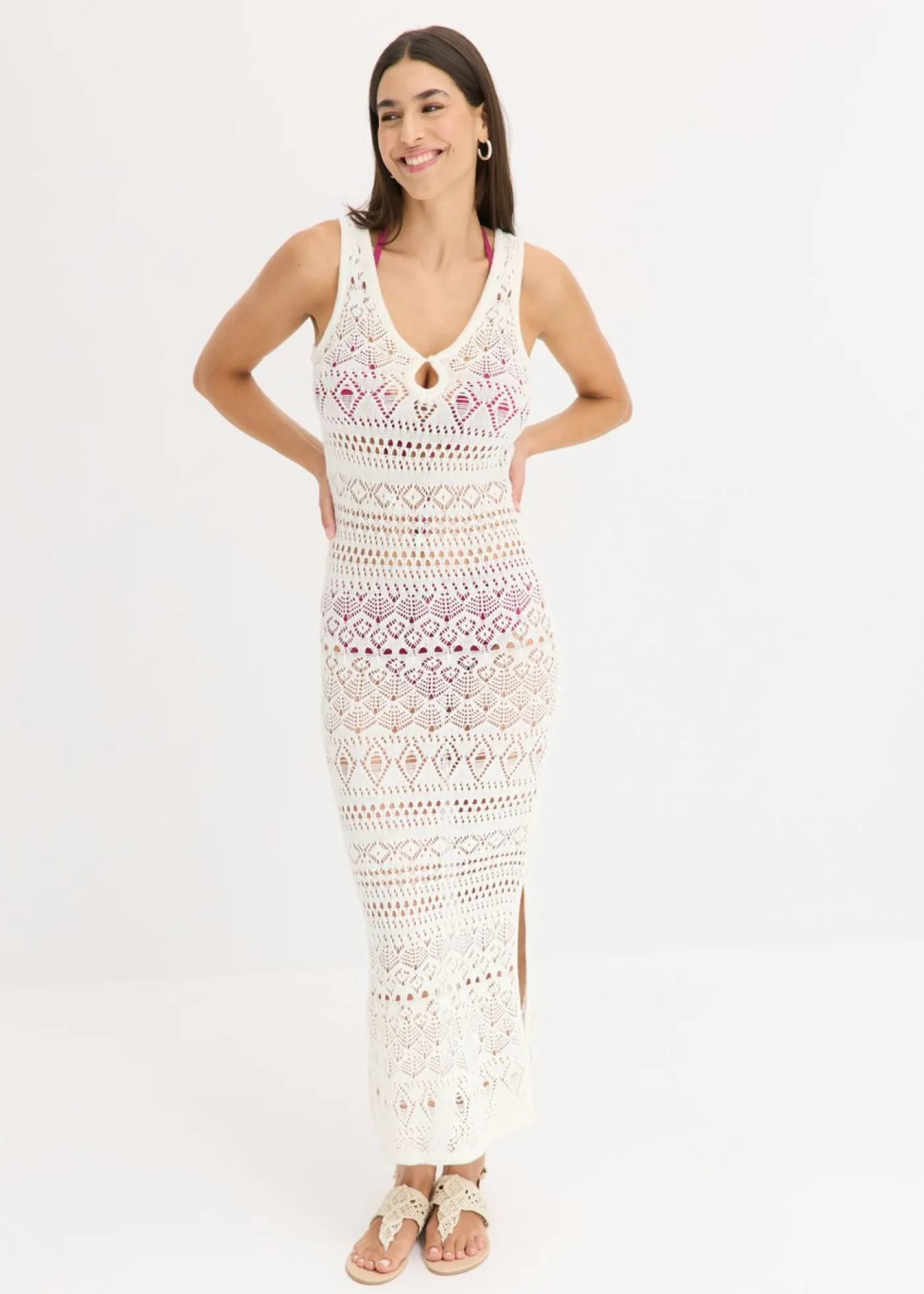 Online Vestido largo con aspecto de ganchillo Mujer Vestidos