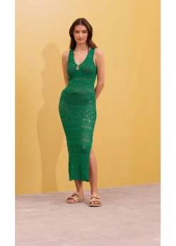 Discount Vestido largo con aspecto de ganchillo Mujer Vestidos