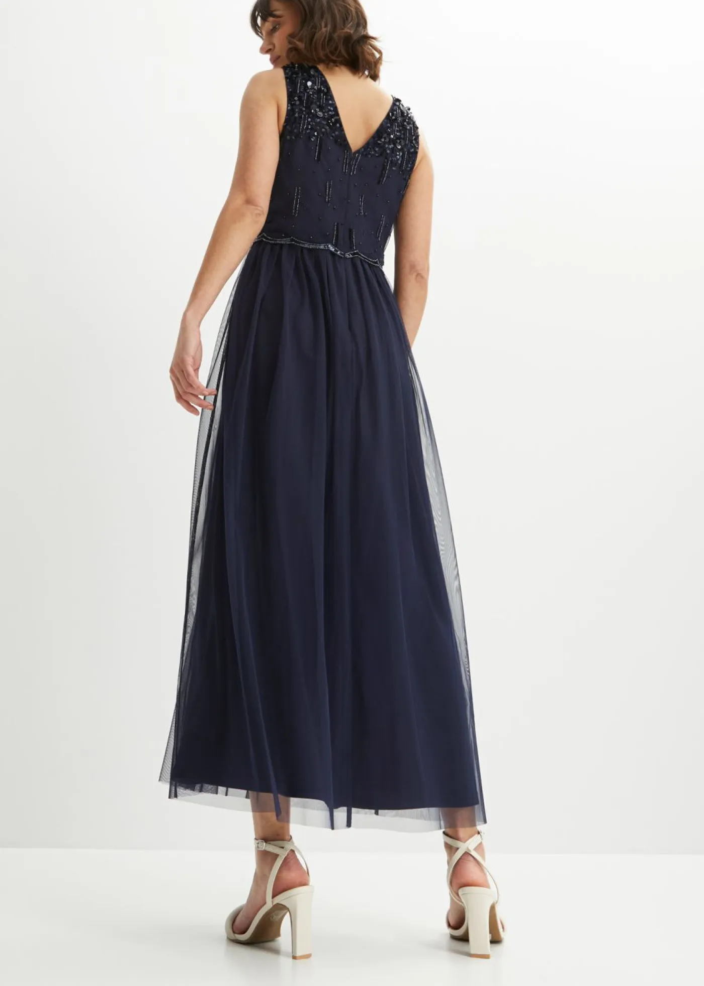 Outlet Vestido largo con bordado de lentejuelas Mujer Vestidos|Tallas Pequeñas