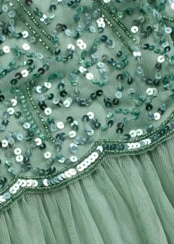 Sale Vestido largo con bordado de lentejuelas Mujer Vestidos|Tallas Pequeñas