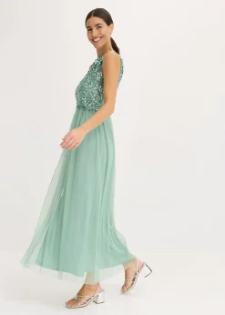 Sale Vestido largo con bordado de lentejuelas Mujer Vestidos|Tallas Pequeñas