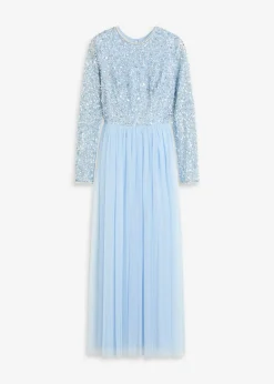 Outlet Vestido largo con bordado de lentejuelas Mujer Vestidos|Ropa Elegante